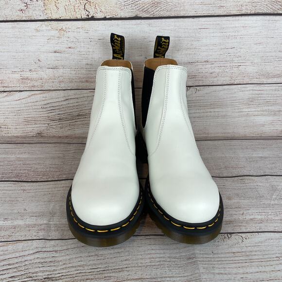 Dr. Martens 2976 Quad Womens Sz 11 Chelsea Boots White Leather Slip On - Picture 3 of 9